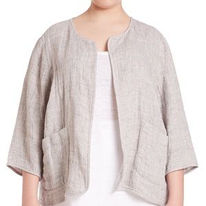 EILEEN FISHER double face linen blend jacket XL